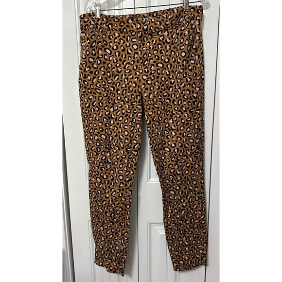 Old Navy Pants - Old Navy Pants Pixie Ankle 14 Tall Gold Black Animal Leopard Print Slim Straight